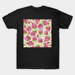 summer strawberries on yellow T-Shirt